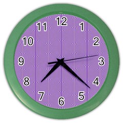 Mod Twist Stripes Purple And White Color Wall Clocks by BrightVibesDesign