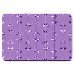 Mod Twist Stripes Purple And White Large Doormat  by BrightVibesDesign