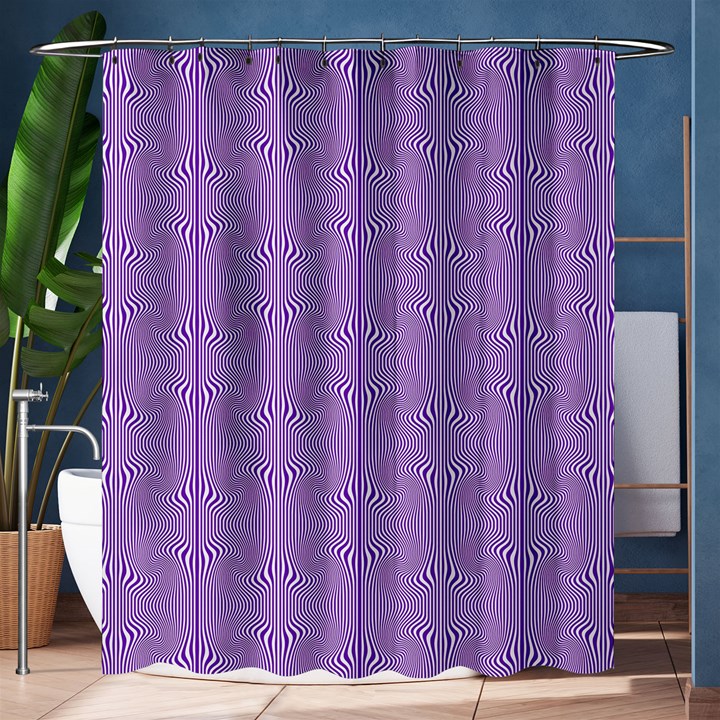 Mod Twist Stripes Purple And White Shower Curtain 60  x 72  (Medium) 