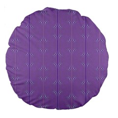 Mod Twist Stripes Purple And White Large 18  Premium Round Cushions by BrightVibesDesign