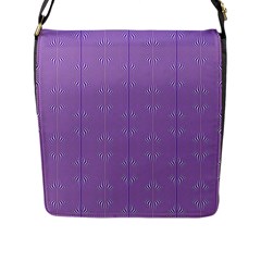 Mod Twist Stripes Purple And White Flap Messenger Bag (l)  by BrightVibesDesign