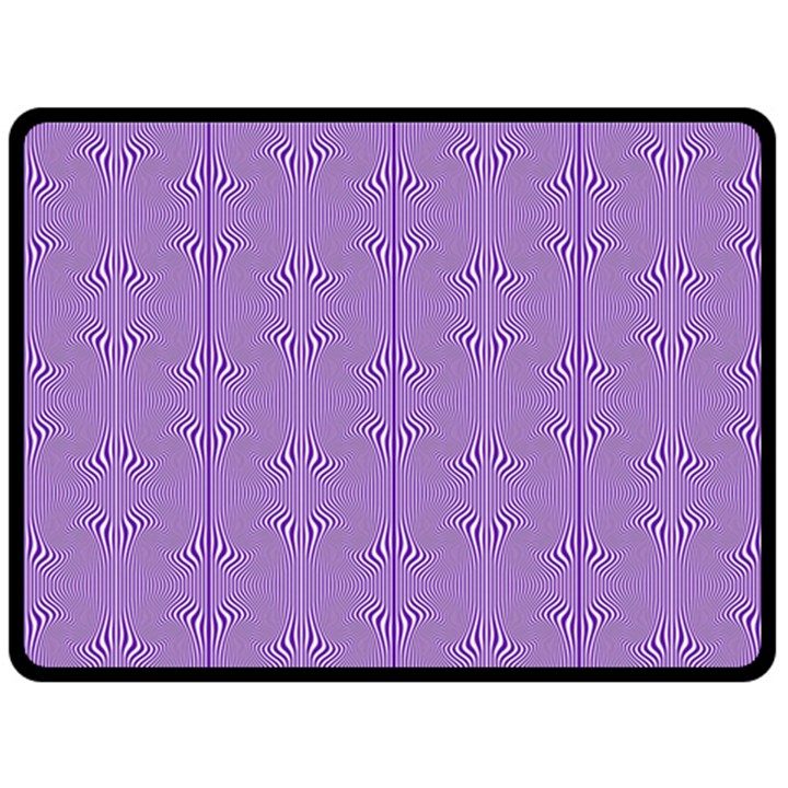 Mod Twist Stripes Purple And White Double Sided Fleece Blanket (Large) 