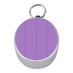 Mod Twist Stripes Purple And White Mini Silver Compasses by BrightVibesDesign