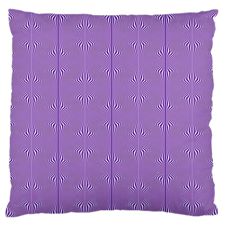 Mod Twist Stripes Purple And White Large Flano Cushion Case (One Side)