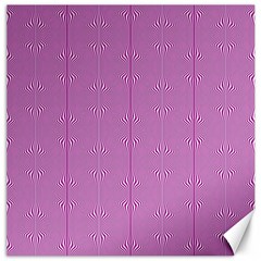 Mod Twist Stripes Pink And White Canvas 16  X 16   by BrightVibesDesign