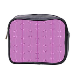 Mod Twist Stripes Pink And White Mini Toiletries Bag 2-side by BrightVibesDesign