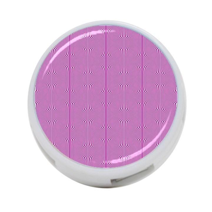 Mod Twist Stripes Pink And White 4-Port USB Hub (Two Sides) 