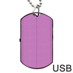 Mod Twist Stripes Pink And White Dog Tag Usb Flash (two Sides) by BrightVibesDesign