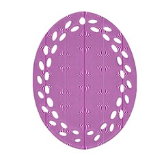 Mod Twist Stripes Pink And White Ornament (oval Filigree) by BrightVibesDesign