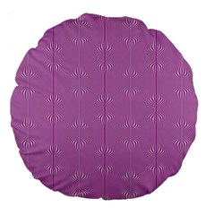 Mod Twist Stripes Pink And White Large 18  Premium Round Cushions by BrightVibesDesign