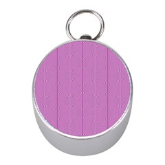 Mod Twist Stripes Pink And White Mini Silver Compasses by BrightVibesDesign