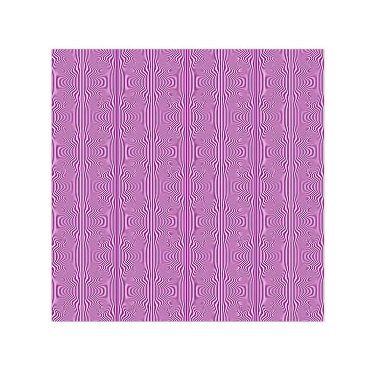 Mod Twist Stripes Pink And White Small Satin Scarf (Square) 