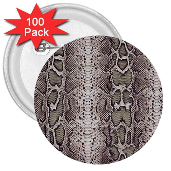 Snake Skin 3  Buttons (100 pack) 