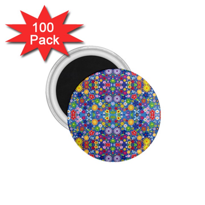 Colorful Flowers 1.75  Magnets (100 pack) 