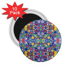 Colorful Flowers 2 25  Magnets (10 Pack)  by LoolyElzayat