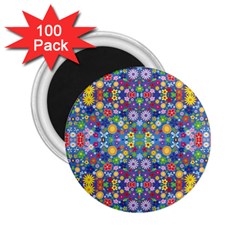 Colorful Flowers 2 25  Magnets (100 Pack)  by LoolyElzayat