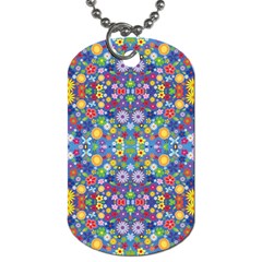 Colorful Flowers Dog Tag (One Side)