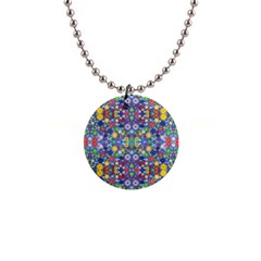 Colorful Flowers Button Necklaces