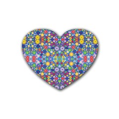 Colorful Flowers Heart Coaster (4 Pack)  by LoolyElzayat