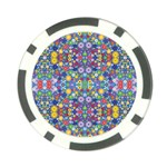 Colorful Flowers Poker Chip Card Guard Front