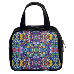 Colorful Flowers Classic Handbags (2 Sides)