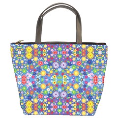 Colorful Flowers Bucket Bags by LoolyElzayat