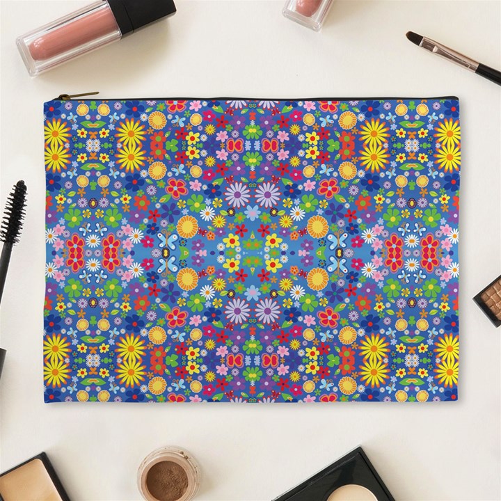 Colorful Flowers Cosmetic Bag (XL)