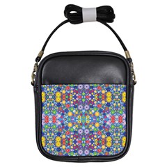 Colorful Flowers Girls Sling Bags