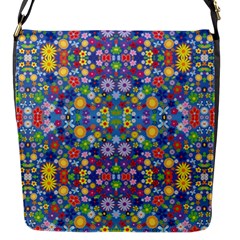 Colorful Flowers Flap Messenger Bag (S)