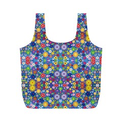 Colorful Flowers Full Print Recycle Bags (M) 