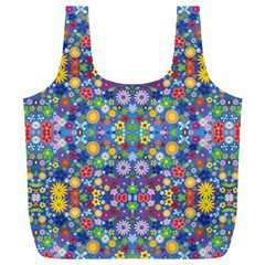 Colorful Flowers Full Print Recycle Bags (L) 