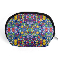 Colorful Flowers Accessory Pouches (medium)  by LoolyElzayat