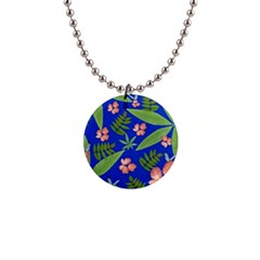 Leaves On Blue Button Necklaces by LoolyElzayat