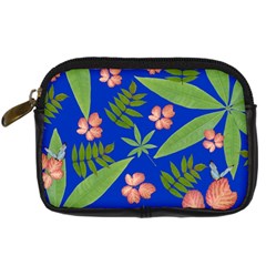 Leaves On Blue Digital Camera Cases by LoolyElzayat