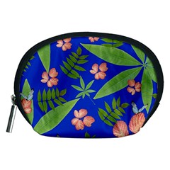 Leaves On Blue Accessory Pouches (medium)  by LoolyElzayat