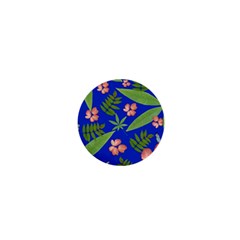 Leaves On Blue 1  Mini Magnets by LoolyElzayat