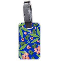 Leaves On Blue Luggage Tags (two Sides) by LoolyElzayat