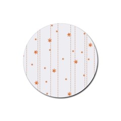 Background Salmon Pink White Motive Rubber Coaster (round)  by Sapixe