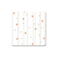 Background Salmon Pink White Motive Square Magnet by Sapixe