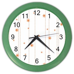 Background Salmon Pink White Motive Color Wall Clocks by Sapixe