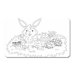 Coloring Picture Easter Easter Bunny Magnet (rectangular) by Sapixe