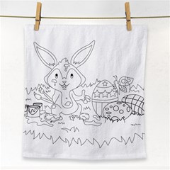 Coloring Picture Easter Easter Bunny Face Towel by Sapixe