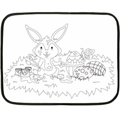 Coloring Picture Easter Easter Bunny Double Sided Fleece Blanket (mini)  by Sapixe