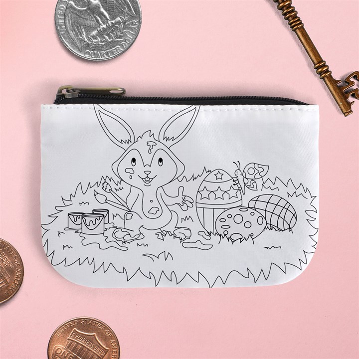 Coloring Picture Easter Easter Bunny Mini Coin Purses