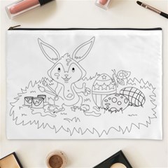 Coloring Picture Easter Easter Bunny Cosmetic Bag (xxxl)  by Sapixe