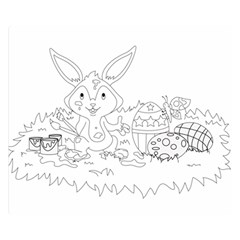 Coloring Picture Easter Easter Bunny Double Sided Flano Blanket (small)  by Sapixe