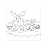 Coloring Picture Easter Easter Bunny Small Satin Scarf (Square) Front