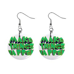 Act Do Text Make Tackle Implement Mini Button Earrings by Sapixe