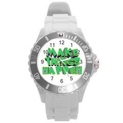 Act Do Text Make Tackle Implement Round Plastic Sport Watch (l) by Sapixe