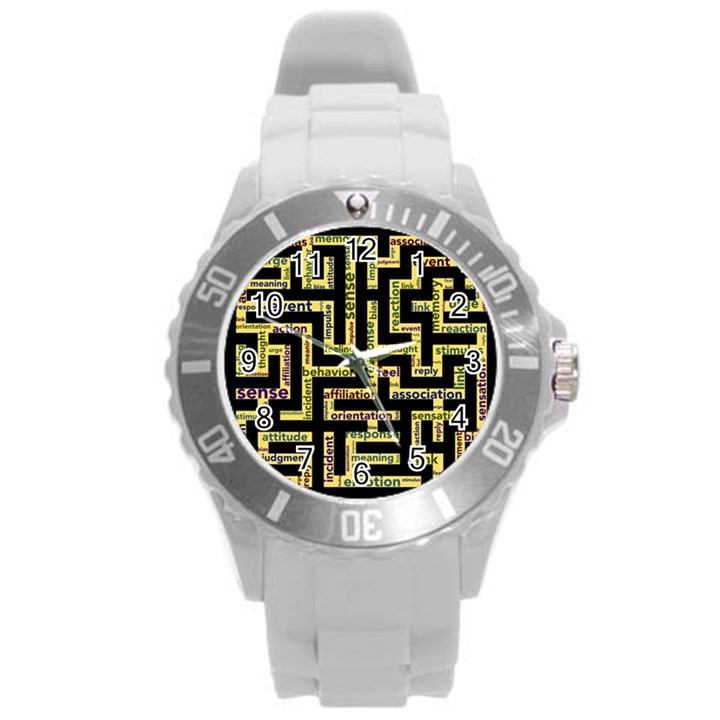 Mindset Stimulus Response Emotion Round Plastic Sport Watch (L)